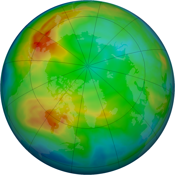 Arctic ozone map for 02 December 2009